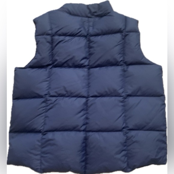 LANDS END Mens Down Filled Puffer Vest Blue, Side Pockets | XL - Picture 2 of 5